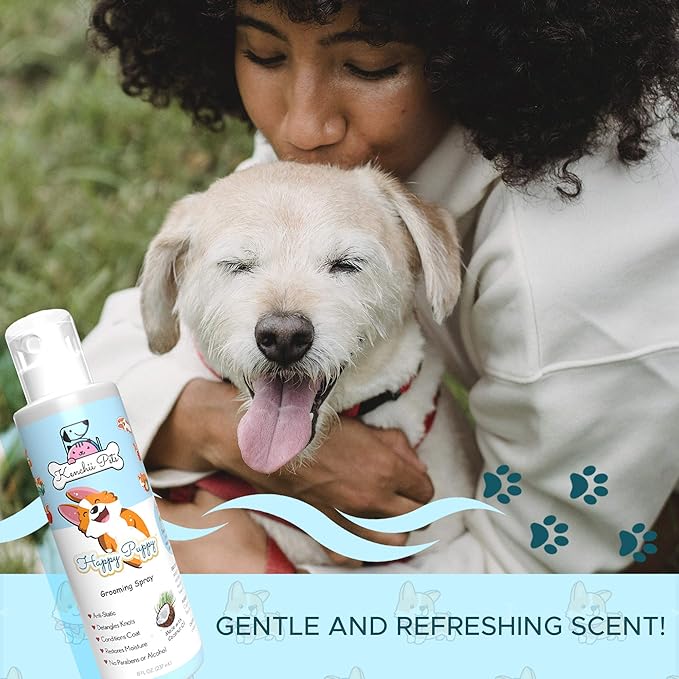 Kenchii Professional Pet Grooming Spray for Puppies and Dogs - All-Natural Scented Moisturizing Dog Detangler Spray - Puppy Conditioner Coat Shine Spray - Dog Grooming Supplies