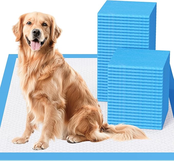 JollyMate Dog Pee Pads Extra Large 36"x36", 50 Pack X-Large Super Absorbent Pet Training Pads with Adhesive Tabs, 6 Layers Thick Leak-Proof Potty Pads for Dogs and Puppies