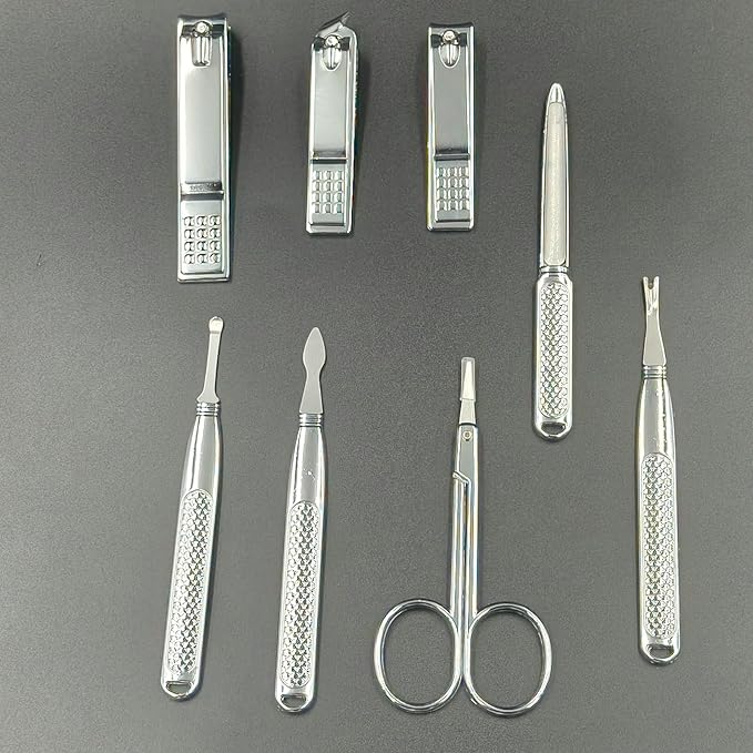 Nail Clippers Set Fingernail and Toenail Clipper Cutters, Manicure Pedicure Kit Professional Grooming Kits, Nail Care Tools with Travel Case