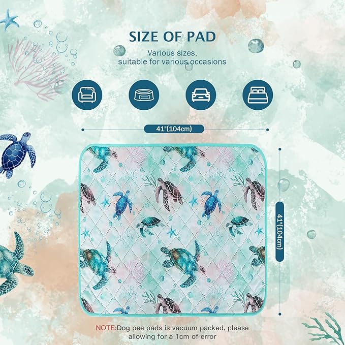 IEUUMLER Washable Pee Pads for Dogs, 2 Pack Reusable Waterproof Puppy Pads, Non-Slip Super Absorbent Dog Training Pad for Playpen Crate Bed EU012