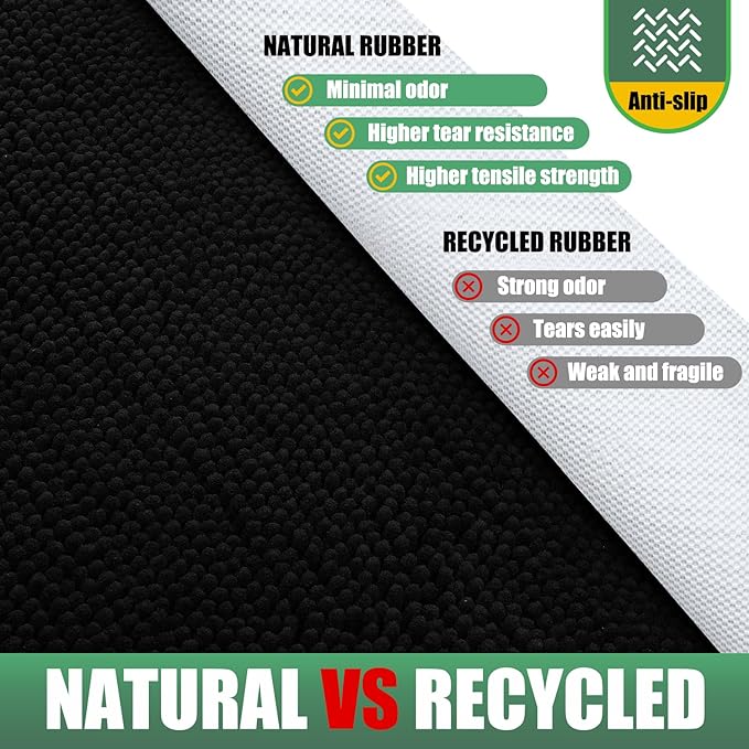 IM HOME Chenille Absorbent Outdoor Doormat 36" x 24", Washable Muddy Door Mats for Dog Non Slip Indoor Doormat Dog Mat for Muddy Paw Front Inside Doormats for Entryway Black