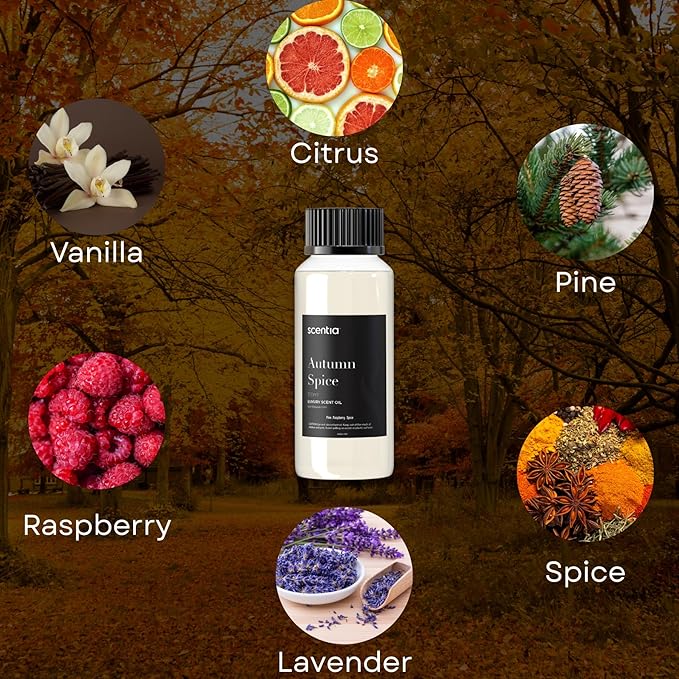 Scentia Autumn Spice Essential Oil Blend – 120ml Fall Diffuser Oil with Pumpkin Spice Notes | Home, Halloween & Thanksgiving Décor | Aromatherapy, Candle & Soap Making