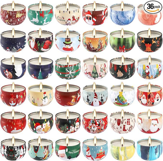 36 Pack Christmas Scented Candles,Candvent Calendar 2025,Gift Set 2.5oz Strong Fragrance jar Candles,for Home Scented Decoration Birthday Valentine'sDay