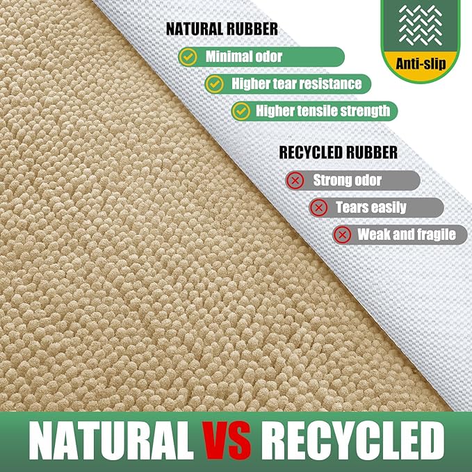 IM HOME Chenille Absorbent Outdoor Doormat 48" x 30", Washable Muddy Door Mats for Dog Non Slip Indoor Doormat Dog Mat for Muddy Paw Front Inside Doormats for Entryway Light Beige