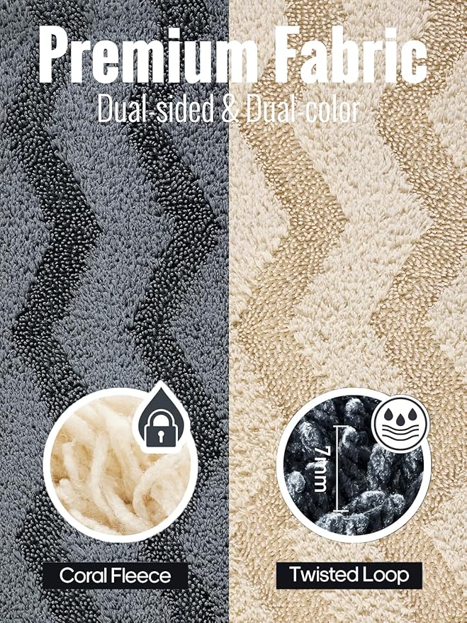 Fantasticlean Large Car Drying Towel- 26‘’ by 20'', 2 Pack-Premium Microfiber Cleaning Cloth with Twisted Loop & Coral Fleece, Ultra Absorbent, Scratch-Free for Car Detailing