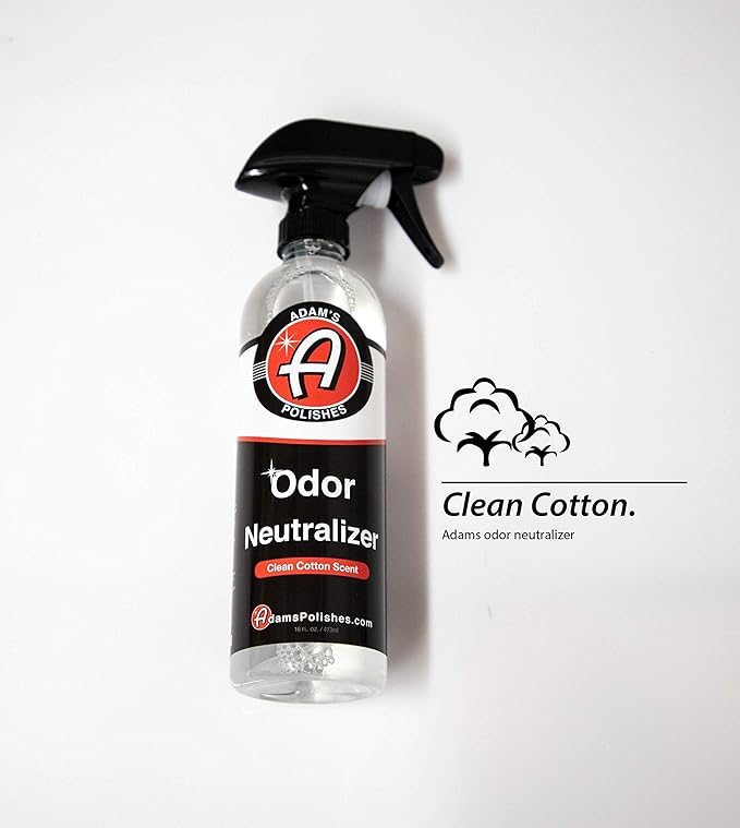 Adam's Polishes odor Neutralizer (Clean Cotton, 16 fl. oz) - Car Air Freshener Spray That Eliminates Harmful Odors from Car Interior Accessories, Leather, Carpet, Upholstery & Pet Odors