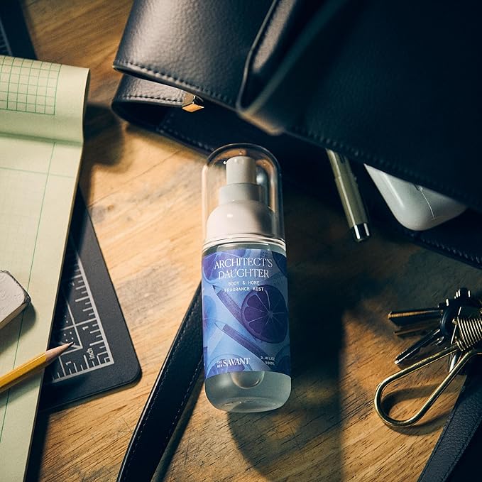 The New Savant Home & Body Mist - Architect’s Daughter - Air Freshener Spray for Room, Clothing & Linens, Grapefruit, Orange Blossom & Amber - Long Lasting, Vegan & Cruelty-Free - 3.4 fl oz