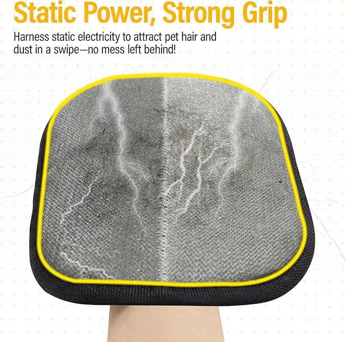 2 Pack Pet Hair Remover for Cats & Dogs, Electrostatic Gloves for Cats Hair Removal, Reusable Dogs Hair Remover for Furniture, Bed Sheets, Couch, Clothes