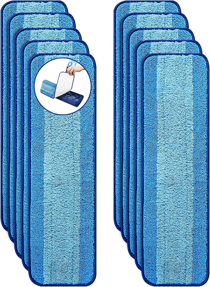 10 Pack Microfiber Cleaning Pads for Bona Family of Mops,Washable & Reusable Mop Pads Refill Replacement Safe for Hardwood and Multi-Surfac Floors Have Super-Absorbent