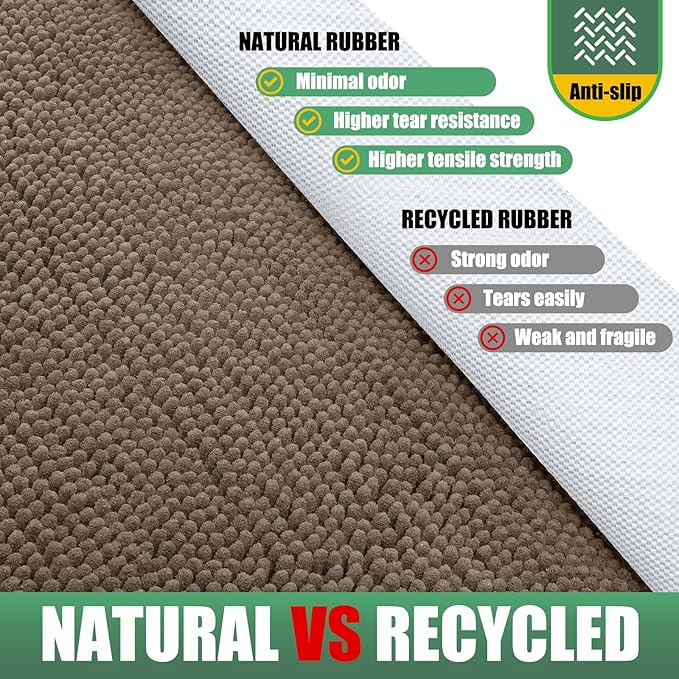 IM HOME Chenille Absorbent Outdoor Doormat 71" x 25", Washable Muddy Door Mats for Dog Non Slip Indoor Doormat Dog Mat for Muddy Paw Front Inside Doormats for Entryway Beige