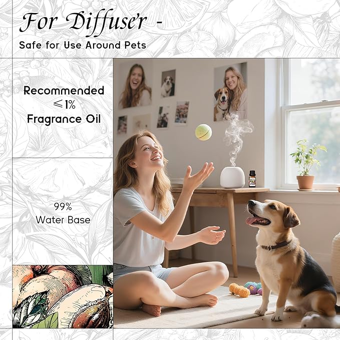 HIQILI Diffuser Oil for Humidifier & Reed Diffusers, Suitable for Home and Other Scenarios, Long Lasting Scent - Life Serendipity, 0.34 Fl Oz