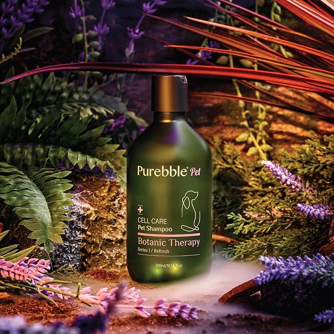 Pet Shampoo Refresh Purple Botanical Line- for Soft and Shiny Coat and Fur- Cleanses, Conditions, and Detangles, pH- Balancing Formula for Pets, No Artificial Fragrance, 300ml / 10.14 fl oz