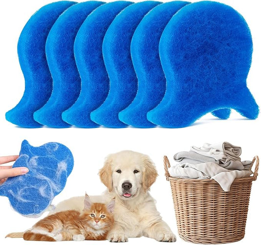 6PCS Pet Hair Remover for Laundry, Reusable Cat & Dog Hair Remover for Laundry, Washing Machine Pet Hair Catcher, Lint Fur Catcher Tool for Washer Floor Sofa Bedding Clothes