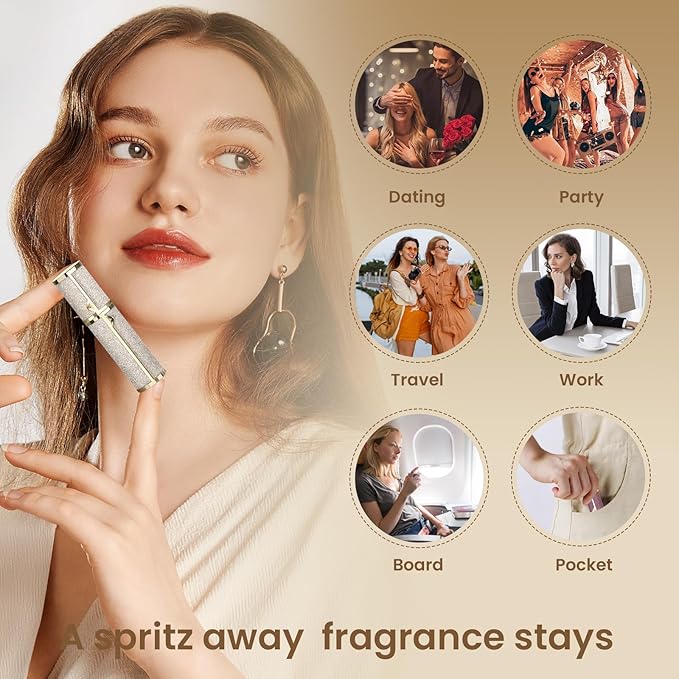 Travel Perfume Bottle Refillable 3PCS, Leak-Proof TSA Perfume Travel Bottle, Luxury Refillable Perfume Atomizer Portable Perfume Sprayer for Women & Men