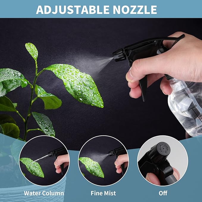 24 Pack 8 Oz Plastic Spray Bottles for Cleaning, Empty Clear Spray Bottles With Adjustable Head Sprayer, 8 Oz Small Plastic Spray Bottles with Funnel and Labels for Cleaning Hair Plants