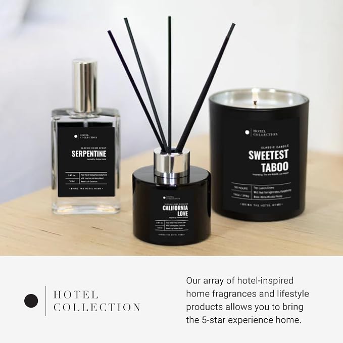 Hotel Collection - 24K Magic - Reed Diffuser Set - Luxury Aromatherapy - Lemon, Bergamot, Black Fig, Cedarwood, Amber, Musk & Blonde Woods - Essential Oil Diffusers - Shelf Decor - 100mL/3.5 FL oz