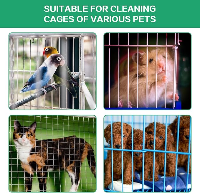 7-Piece Set Bird Cage Cleaner,Small Animal cage Cleaning Tool Wooden and Stainless Steel Cleaning Brush Long Handle Cleaning Brush Spatula Bird Cleaning Bird Drops Multipurpose Cleaning