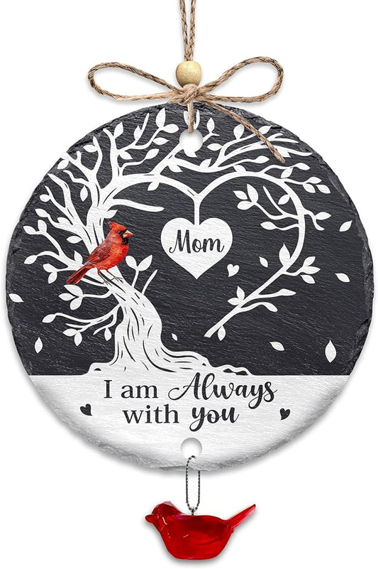 Hyturtle Memorial Cardinal Ornament for Mom – 4" Stone Hanging Tree Decoration with Red Bird Charm – Sympathy Gift, Loss of Mother Keepsake – I'm Always with You Ornaments Memorial 2