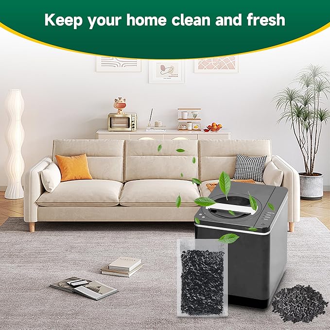 2 Packs 210g Odor Absorbing Activated Carbon Filter Refills for Smart Waste Kitchen Composter, Activated Charcoal Pellets