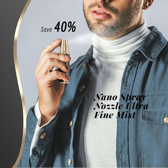 10ml Perfume Travel Refillable Atomizer,Genuine Leather Bottom Filling Perfumes Bottle,Mini Fragrances Dispenser,Portable Cologne Sprayer Pocket Size for Plane Trip Gift 0.34oz (Black)