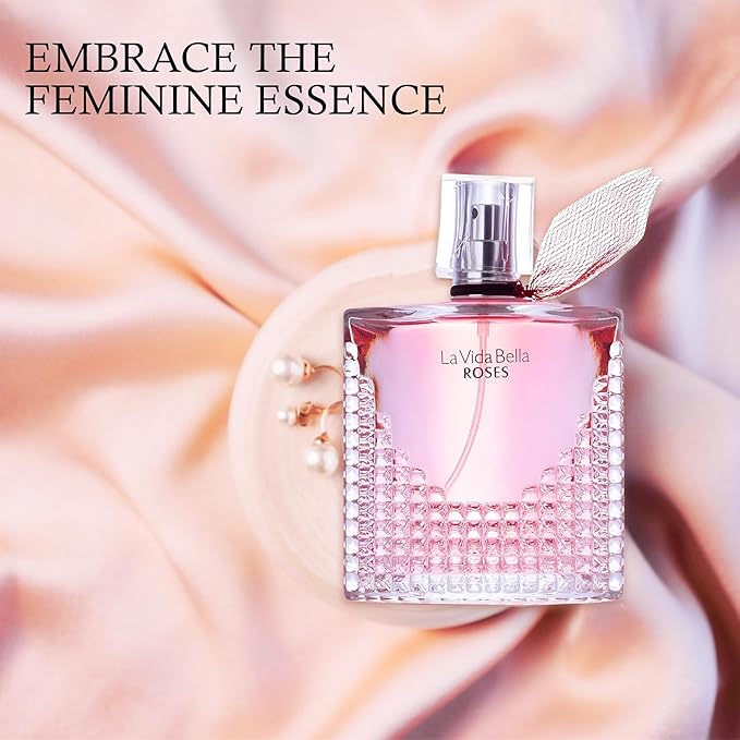 Women's Perfume Set - 2 Pack Eau de Parfum Spray 3.4 Oz Each | Floral Jasmine & Sweet Vanilla with Bergamot & Woody Notes | Long Lasting Original Scent Gift Set for Women (MilaWR&Lavi Rose)