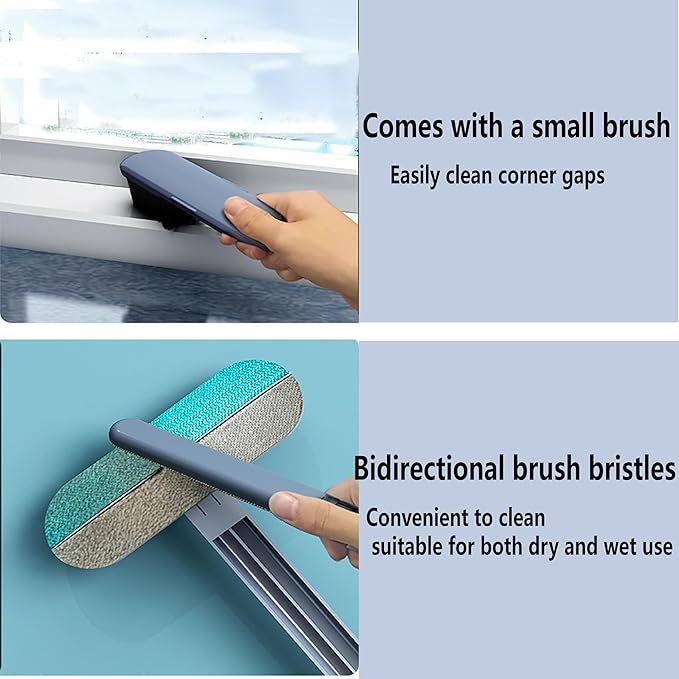 2 Pcs Pet Hair Removel Tool,4 in 1 Multifunctional Pet Dog and Cat Hair Removal Broom, Cleaning Brush for Furniture, Couch, Carpet, Clothes,Window, Reusable Washable