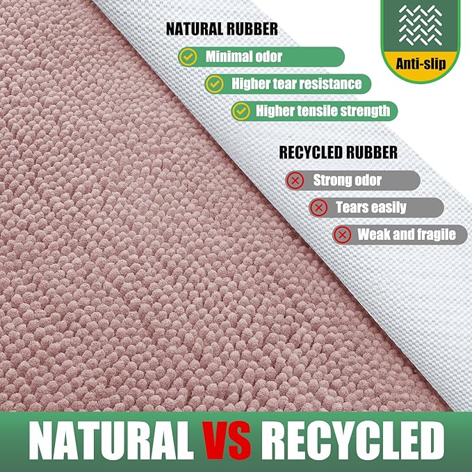 IM HOME Chenille Absorbent Outdoor Doormat 30" x 20", Washable Muddy Door Mats for Dog Non Slip Indoor Doormat Dog Mat for Muddy Paw Front Inside Doormats for Entryway Dusty Pink