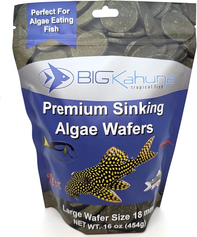 Large 18mm Algae Wafer - Algae Wafers for Bottom Feeders - The Best Pleco Wafers & Pleco Food Available - Algae Wafers for Snails (16 oz)