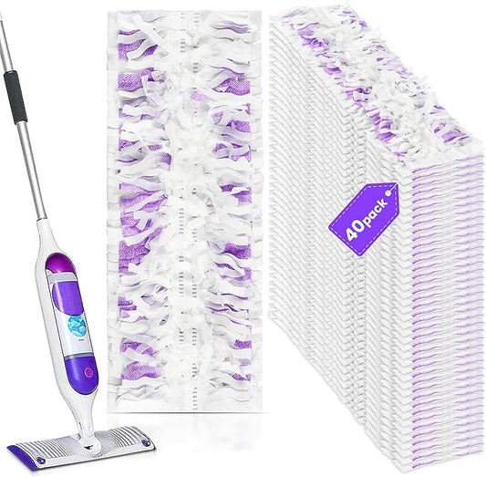 40 Count Disposable Mopping Pad Refills for Power Mop Refills, Multi-Surface Mopping Pad Refills，Unscented Spray Cleaning Repalcement Pads Refill