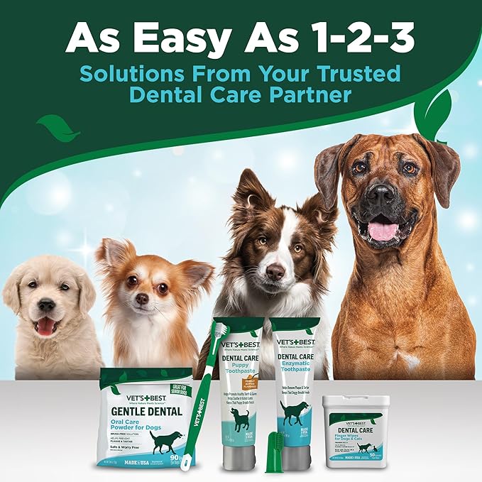 Vet’s Best Enzymatic Dog Toothpaste – Vet Formulated Dental Gel for Teeth Cleaning, Fresh Breath, Tartar Control, Plaque Remover & Oral Hygiene for Dogs, 3.5 oz