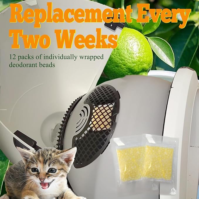 NewKe 12PCS Odor Remover Refills for Whisker OdorTrap Pod and for Litter-Robot, Cat Toilet Odor Eliminates Deodorizing Compatible with Traditional Litter Boxes, 12 Pack Litter Deodorizer, Pet Gift