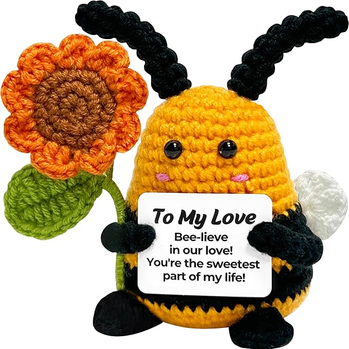 Funny Christmas Valentines Gifts for Her Him - to My Love Birthday Thanksgiving for Wife Husband Girlfriend Boyfriend Couples, Emotional Crochet Bee Decor Christmas Stocking Stuffers