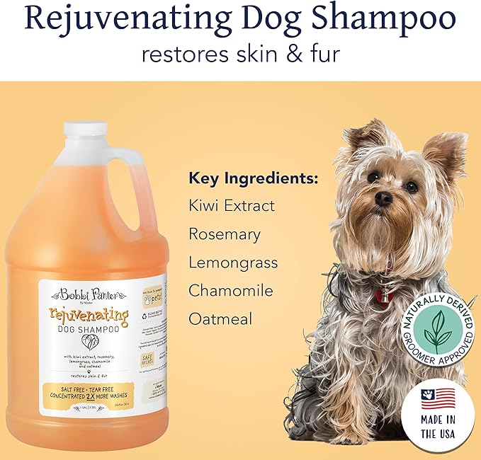 Bobbi Panter Rejuvenating Dog Shampoo, Restores & Revitalizes Skin & Fur, Orange Citrus Scent - 30:1 Concentrated Formula, Made in The USA, Trusted by Professional Groomers, 1 Gal.