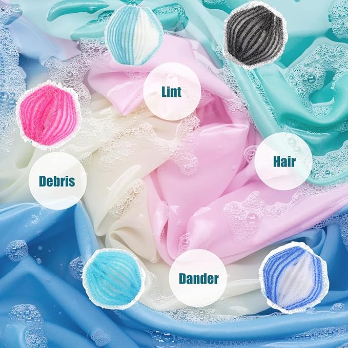 12PCS Pet Hair Remover for Laundry – Reusable Dog & Cat Hair Catcher Balls for Washer & Dryer, Lint & Fur Collector, Washing Machine Hair Remover (All)