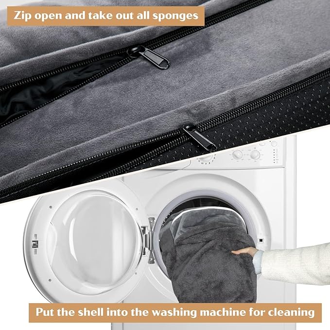 Comfort Expression Orthopedic Dog Bed for Large Dogs 38x25 Inch, Waterproof Supportive Egg Crate Foam Large Pet Bed with Removable Bolsters, Dog Couch with Washable Cover & Non-Slip Bottom, Dark Grey