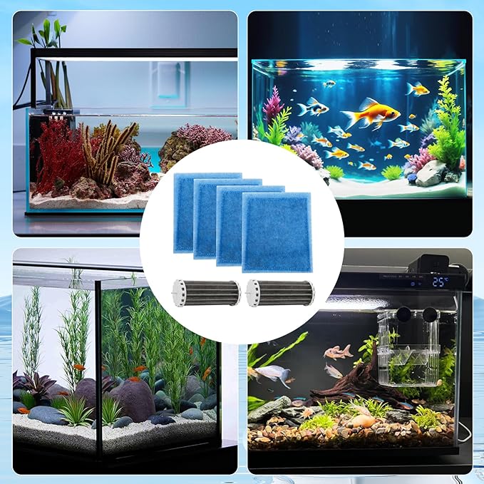4 Pack Aquarium Filters Compatible with Penguin PRBW2350B 200 350 Fish Tank, Assembly Hang On Filters Cartridge Replacement Part for Bio-Wheel 200B 350B (2 x BioWheel and 4 x Filter Cartridges)