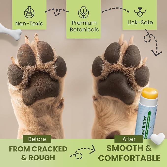 Handy Hound Dog Paw Balm - Paw Butter – Ultimate Dog Paw Protector & Dry Skin Treatment - Nourishing Paw, Nose & Dry Skin Soother - Lick-Safe Paw Balm Dogs Trust - Made in The USA (1 oz)