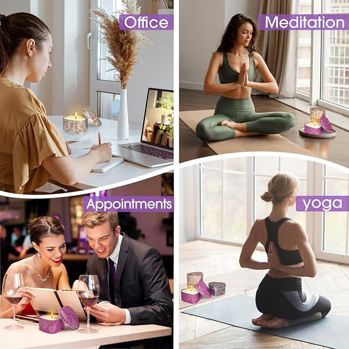 WarmEmbrace Scented Candles, 4 Pack Candles for Women, Candle Set 4 Different Scents, Natural Ingredients Soy Candle for Home, Present for Women