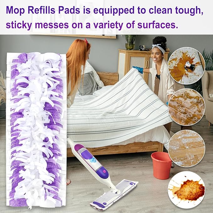 25 Count Power Mop Pads Refills for Swiffer Power Mop Pads,Compatible with Swiffer Power Mop Refills Replacement Disposable Power Mopping Pads Refills for Multi-Surface Floor Cleaning