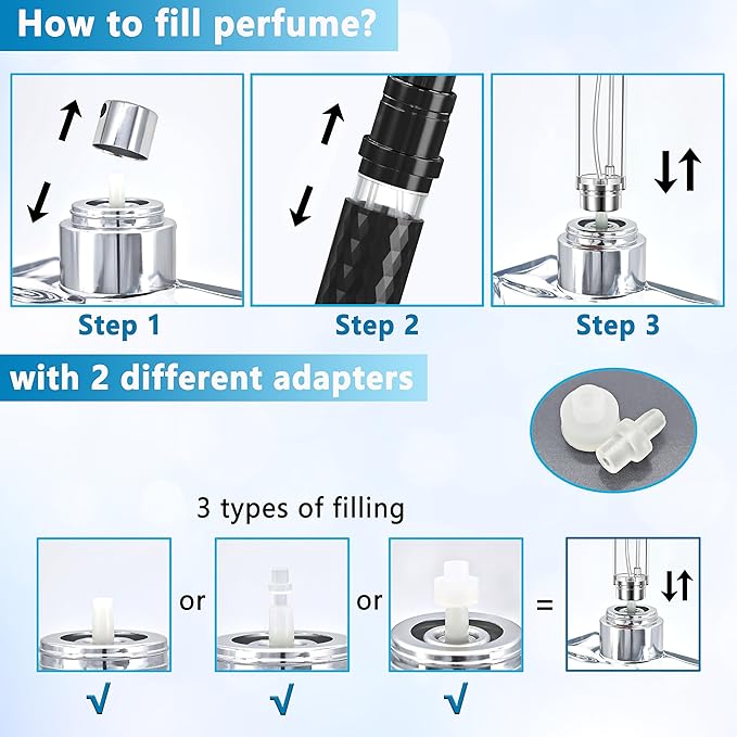 Travel Perfume Atomizer Bottle Refillable - 5ml Leakproof Fragrances Perfume Atomizer, Portable Perfume Sprayer, Perfume Refillable Bottle for Traveling (Black)