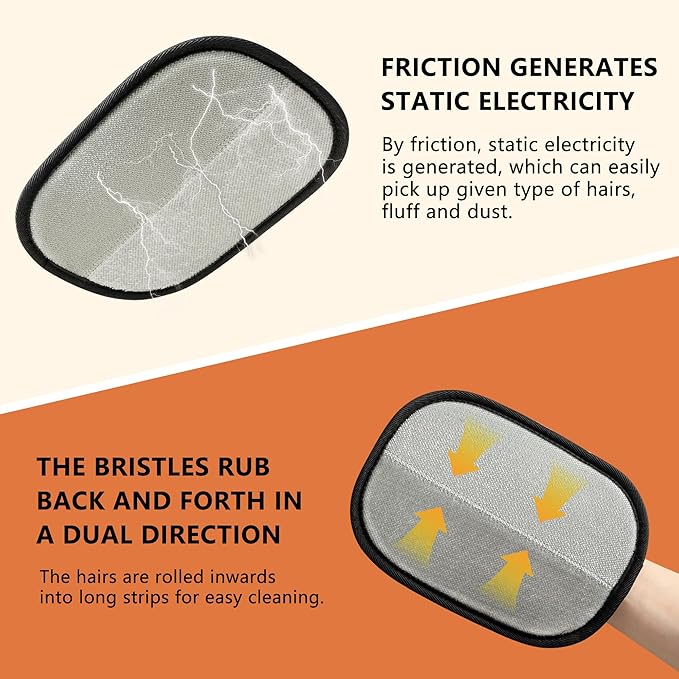 Hasina Pet Hair Removal Glove for Dogs & Cats, Upgrade Reusable Electrostatic Pet Grooming Glove, Pet Remover Mitt for Couch, Car Seats, Carpet, Clothing