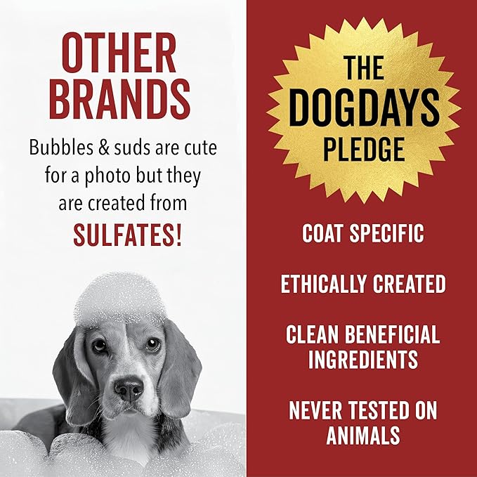 Pride and Groom DogDays Deshedding Dog Shampoo | Fast-Acting Coat Softener & Shedding Control | All-Natural Dog Wash with Essential Oils | Reduces Excess Fur & Dander for Curly & Wavy Coats – 16 oz