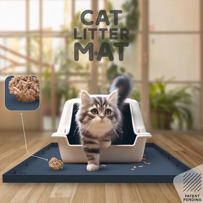 32x24x1” XL Dog Food Mat - All Purpose Under Sink Liner, Washer and Dryer Covers for The Top, Silicone Griddle Mat for Blackstone - Raised Edges Dog Mat for Food and Water Prevent Spill, Waterproof