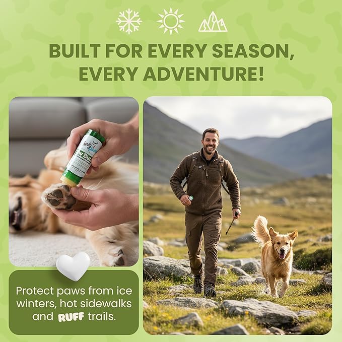 Handy Hound Dog Paw Balm - Paw Butter – Ultimate Dog Paw Protector & Dry Skin Treatment - Nourishing Paw, Nose & Dry Skin Soother - Lick-Safe Paw Balm Dogs Trust - Made in The USA - 2 oz