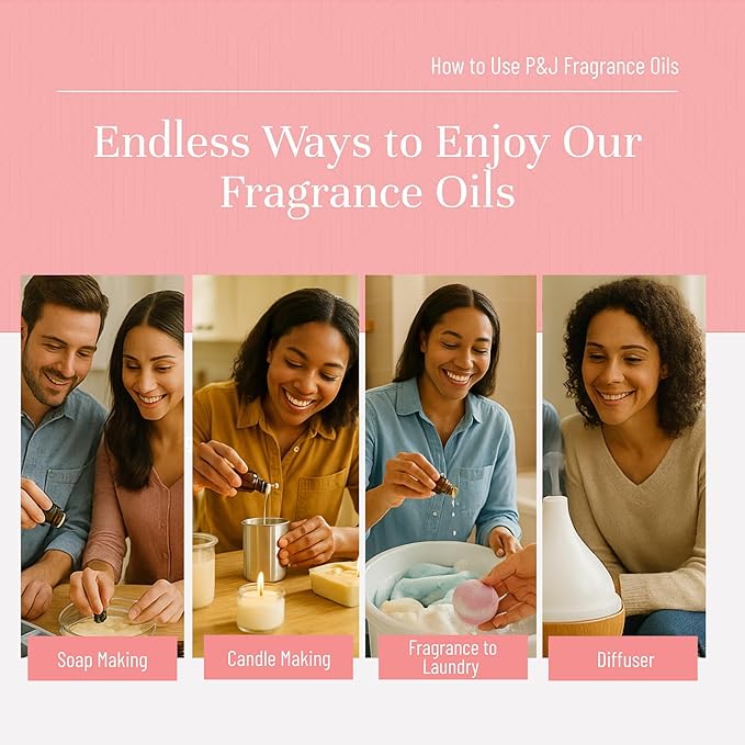 P&J Trading Fragrance Oil Floral Set | Violet, Jasmine, Rose, Lilac, Freesia, and Gardenia Candle Scents for Candle Making, Freshie Scents, Soap Making Supplies, Diffuser Oil Scents