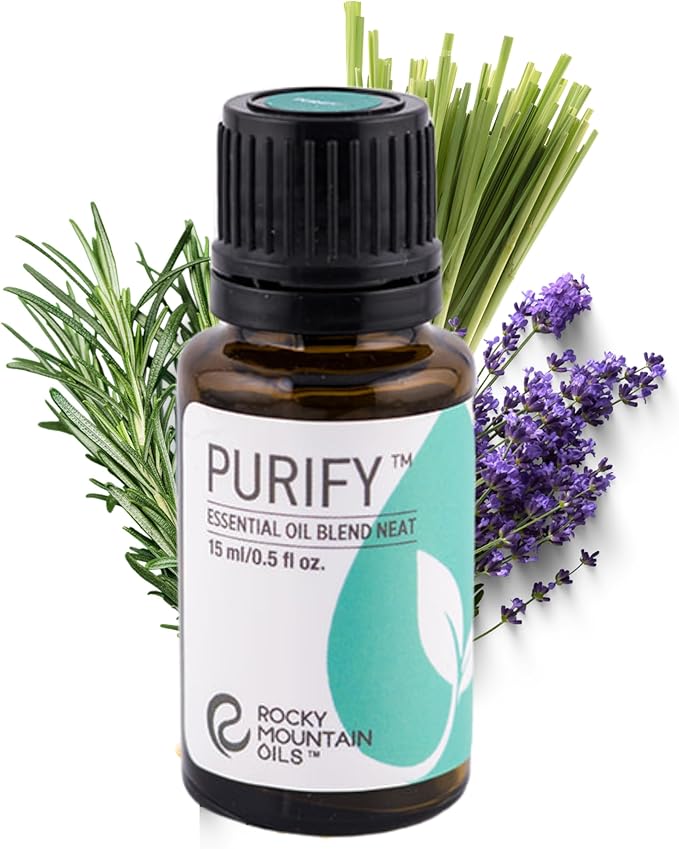 Rocky Mountain Oils Purify Essential Oil Blend 15ml - Organic, Diffuser Oil, Frankincense, Sage Oil Pure Essential Oils for Diffuser and Aromatherapy, Perfect for Hotel, Spa, Diffuser Oil