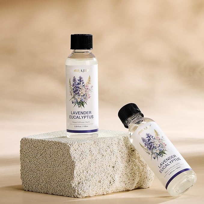 Airkeep Reed Diffuser Oil Refill/Lavender Eucalyptus/3.38 oz(100ml)/2 Pack/Scented Oil Refill for Reed Diffuser Home Fragrance for Bedroom, Bathroom Office Home Decor