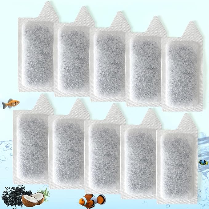 NewKe 10 Pack Small Replacement Cartridges for Tetra Whisper Small Fish Tanks Filter; S Size Filter Cartridge Refills for Aquarium Kits 3-10 Gallons Fish Tanks and for small tanks and filters