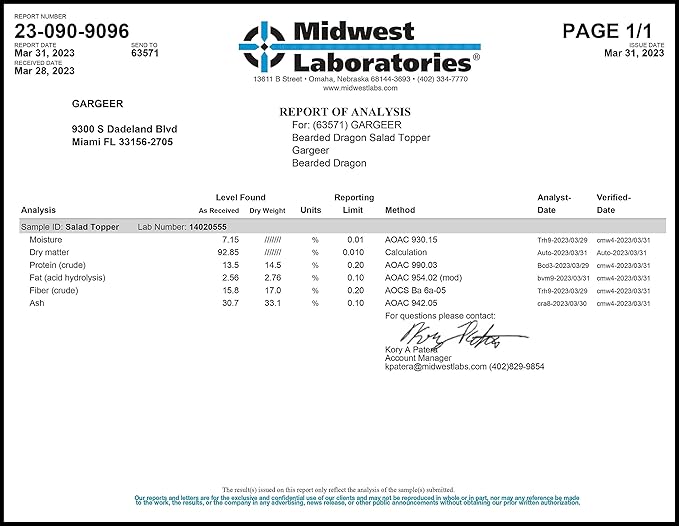 2oz Bearded Dragon Food Supplement, Flower Salad Mix Topper. Supercharge Juveniles & Adults Appetite, Health & Immune System. Complete Diet, Rich with Vitamins, Made in The USA. Enjoy!