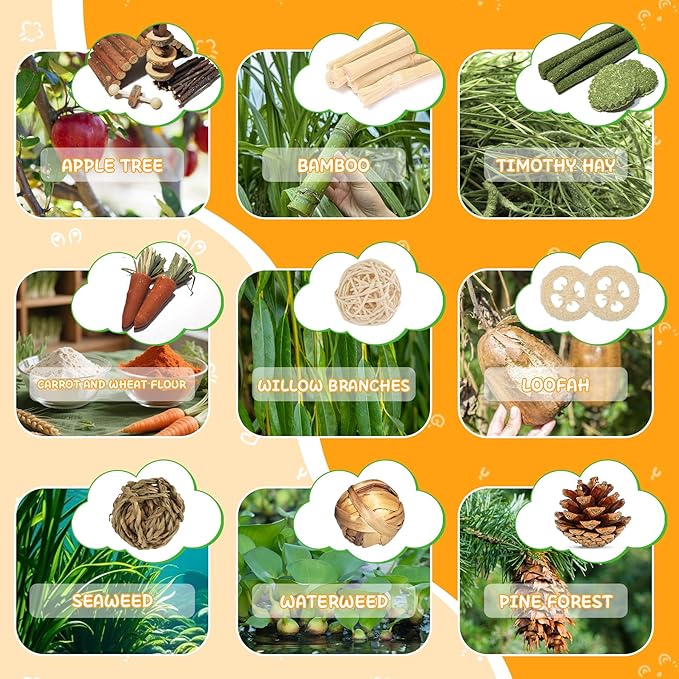 40 PCS Hamster Toys Set, Guinea Pig Toys Enrichment Hamster Tubes and Tunnels, Rat Enrichment Toy with Bridge, Seesaw, Swing, Ball for Gerbils, Chinchillas, Dwarf and Syrian Mouse